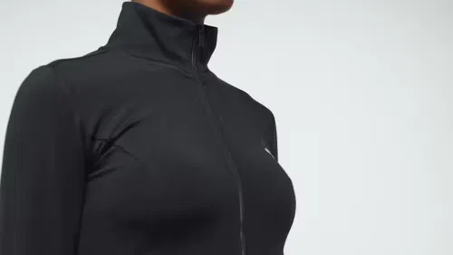 Женская спортивная куртка приталенного кроя ESSENTIALS POLYESTER TRACKTOP Adidas Originals, черный — фото 2