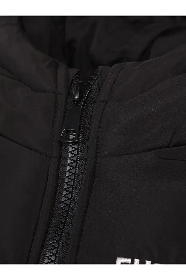 Детское пальто для девочек с принтом Future printed hooded jacket Civil Boys, Черное — фото 2