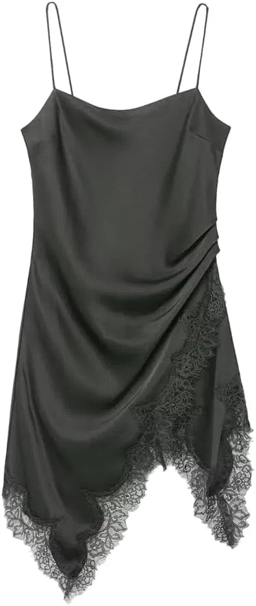 Женское кружевное платье-комбинация с пайетками Camisole, 1
