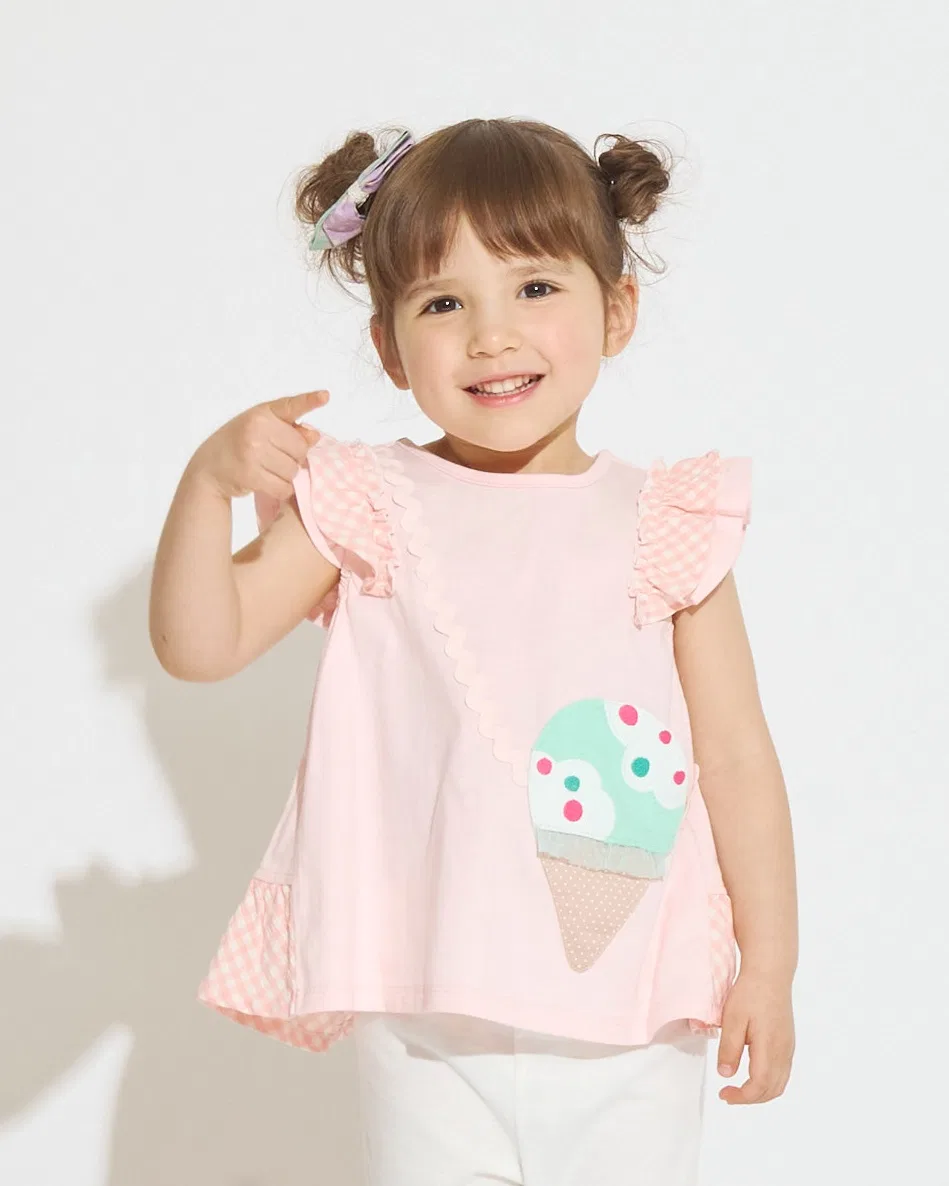 Детская футболка с принтом Baskin Robbins 31 Ice Cream Pochette T-Shirt, baby cheer, Pink