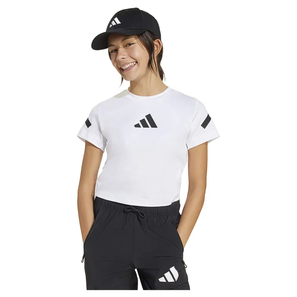 Футболка с коротким рукавом ZNE Fitted Crop Adidas, белый