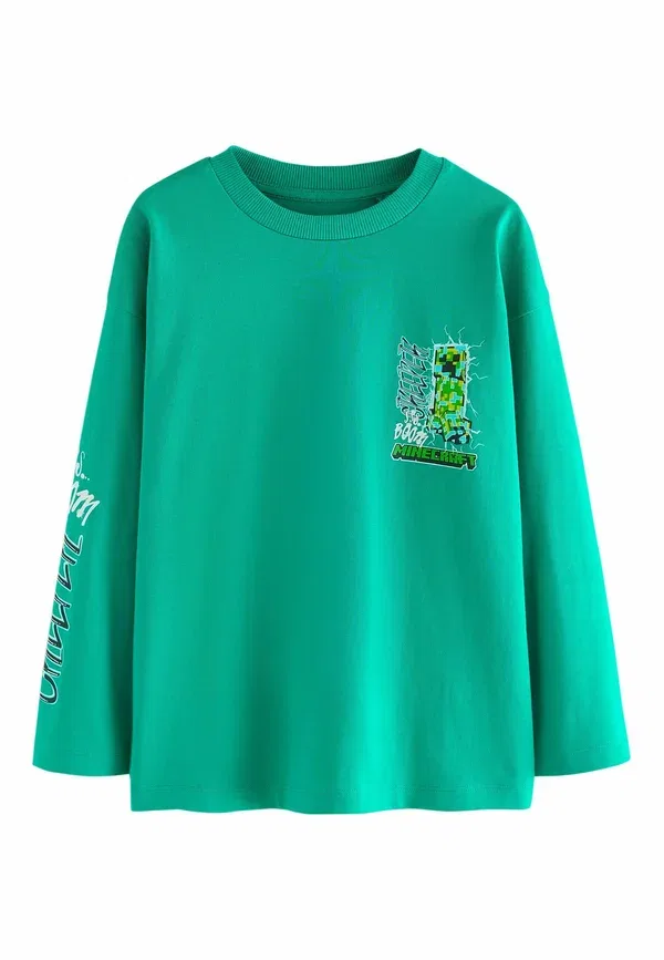 Свитер с принтом Minecraft Long Sleeve, Next, green, зеленый