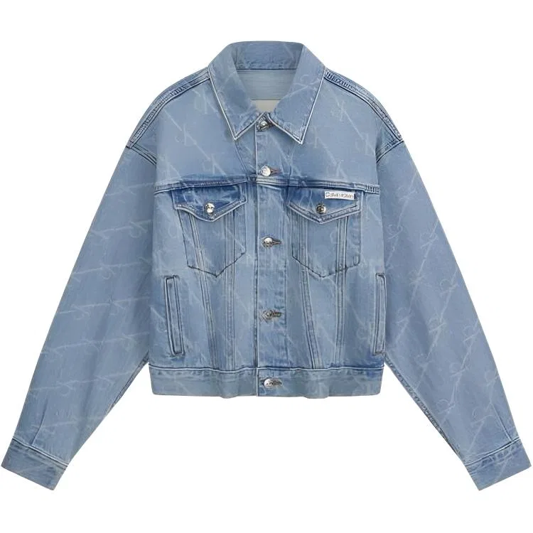 Женская джинсовая куртка с отложным воротником Calvin Klein, Q0Z Denim Light Blue