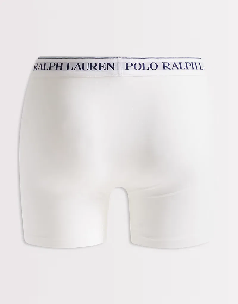 Боксеры-брифы хлопковые стретч 3 шт Polo Ralph Lauren, белый — фото 2