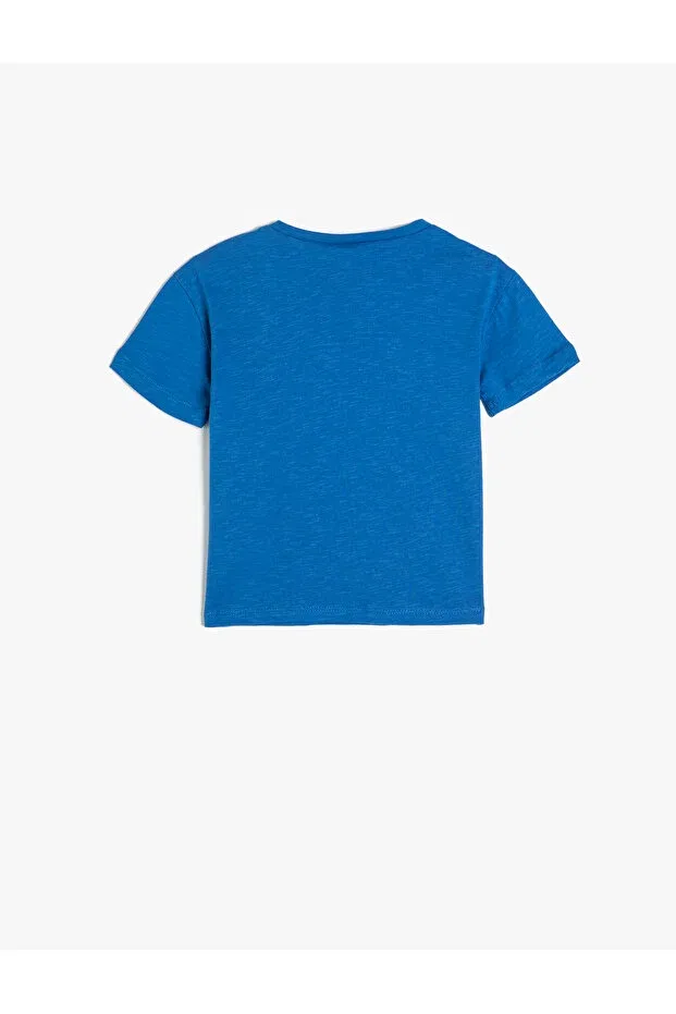 Детская футболка с принтом sporty themed italy printed Koton, Blue — фото 2