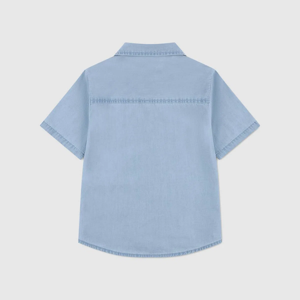 Детская тканая рубашка с коротким рукавом, размеры 2-4 Levi's, Avalon - Light Wash — фото 2