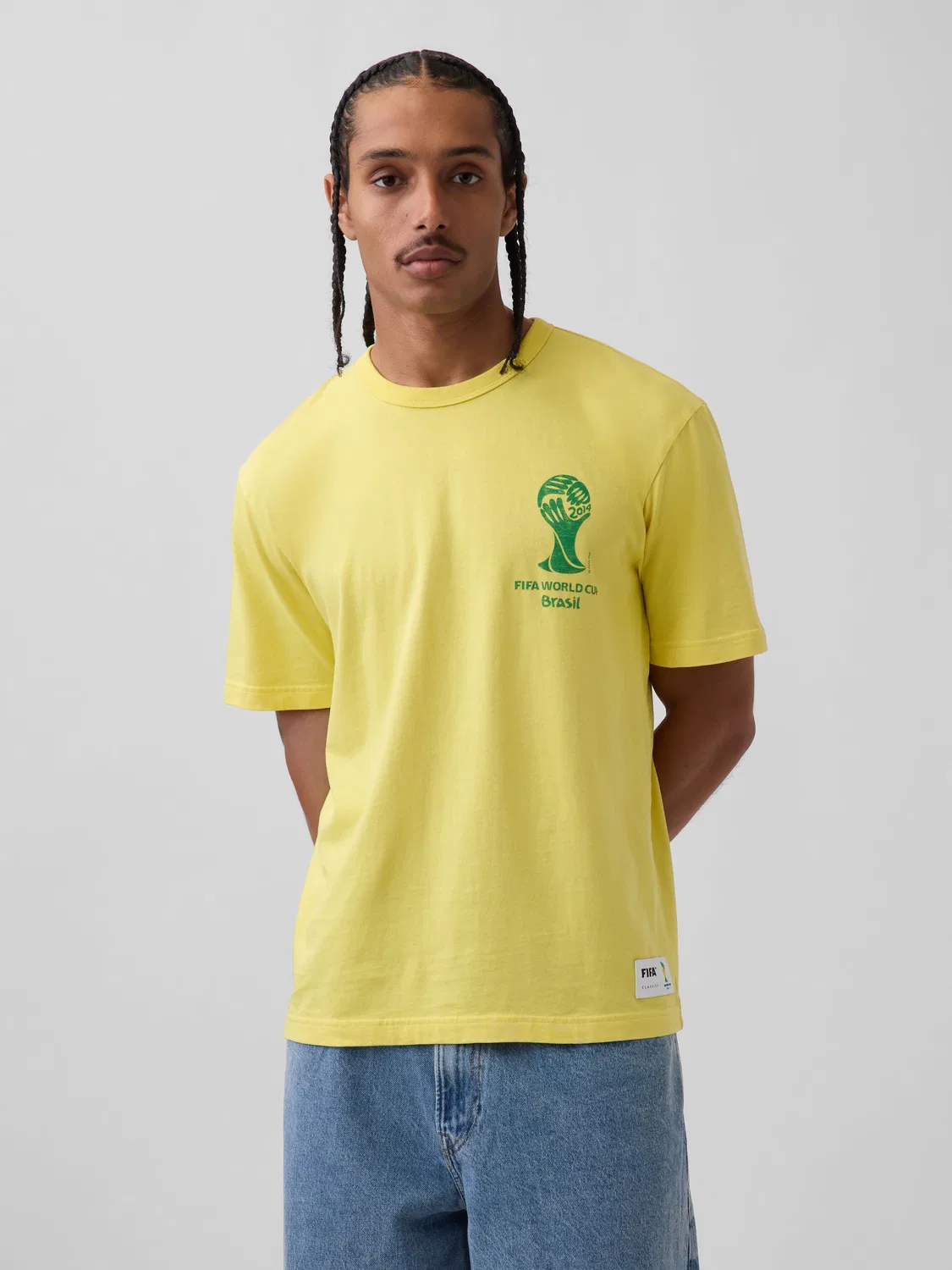 Футболка с графическим принтом, свободная Gap, Yellow Brazil
