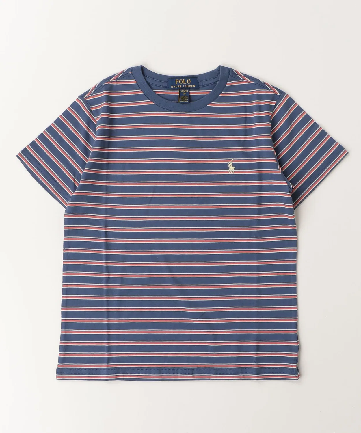 Детская футболка с коротким рукавом в полоску Polo Ralph Lauren Childrenswear, Blue — фото 3
