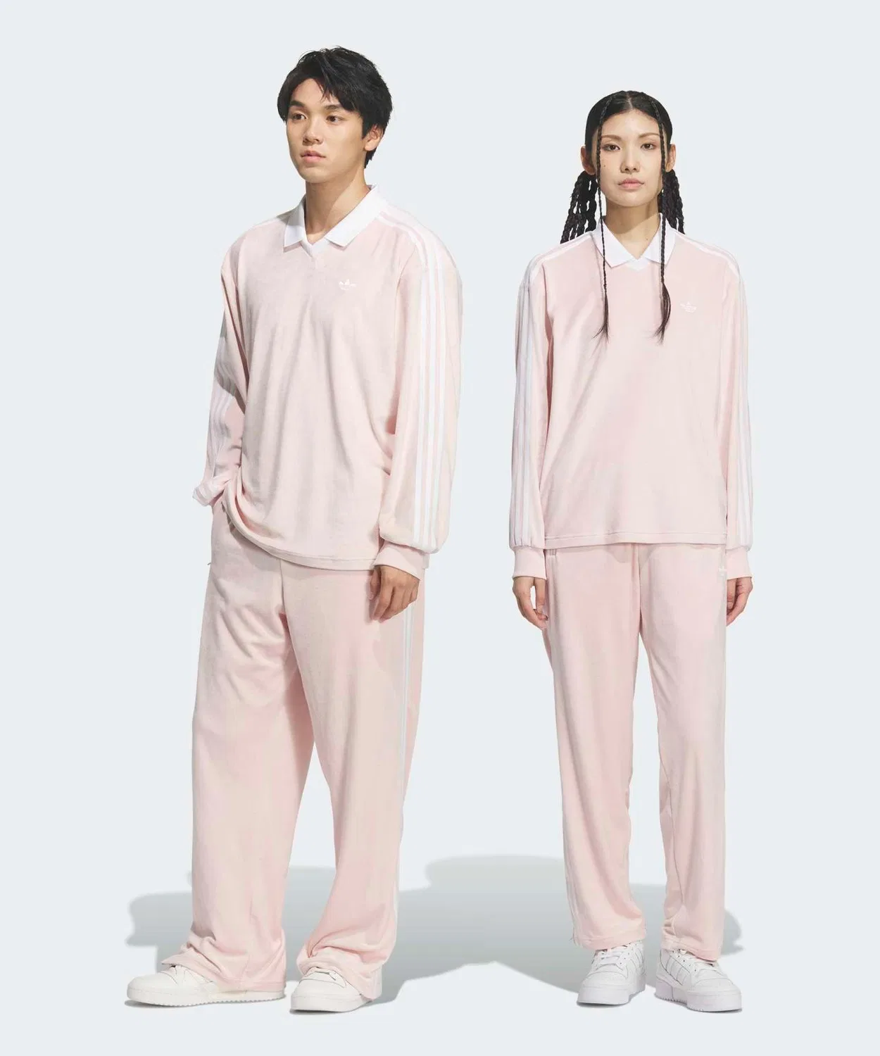 Мужские/Женские спортивные брюки из велюра Firebird Track Pants Adidas Originals, Pink — фото 4