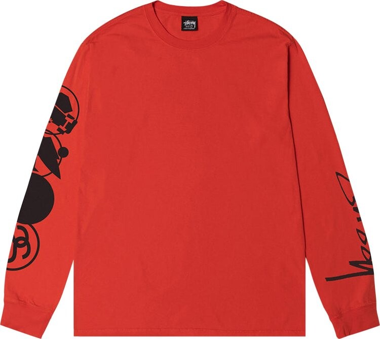 

Лонгслив Stussy Stacked Pigment Dyed Long-Sleeve Tee 'Tomato', красный