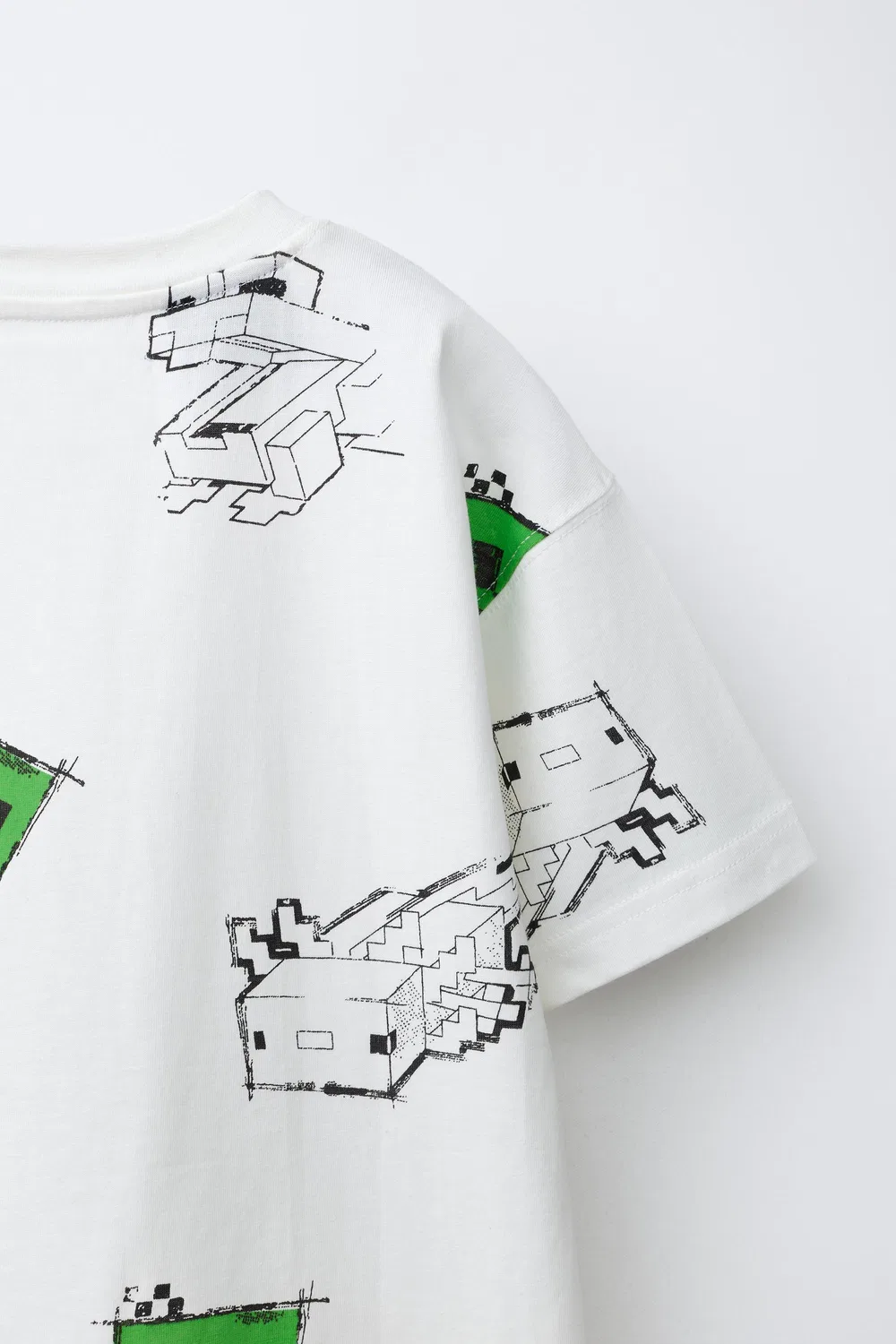 MINECRAFT MOJANG AB. Футболка с принтом ZARA, White — фото 4