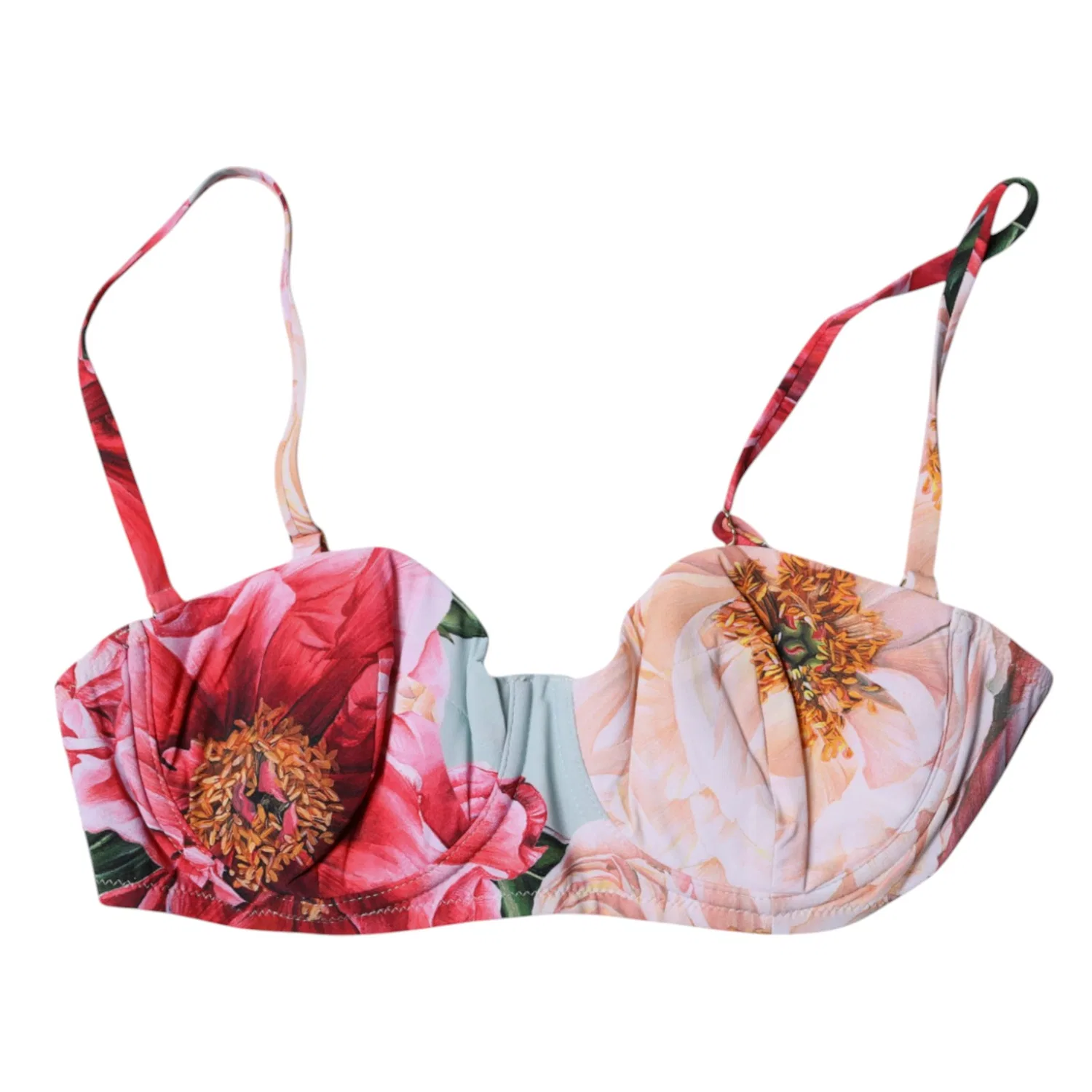 Женское бюстгальтер-балконет с цветочным принтом Multicolor Floral Padded Balconette Bra Dolce & Gabbana, Multicolor — фото 3