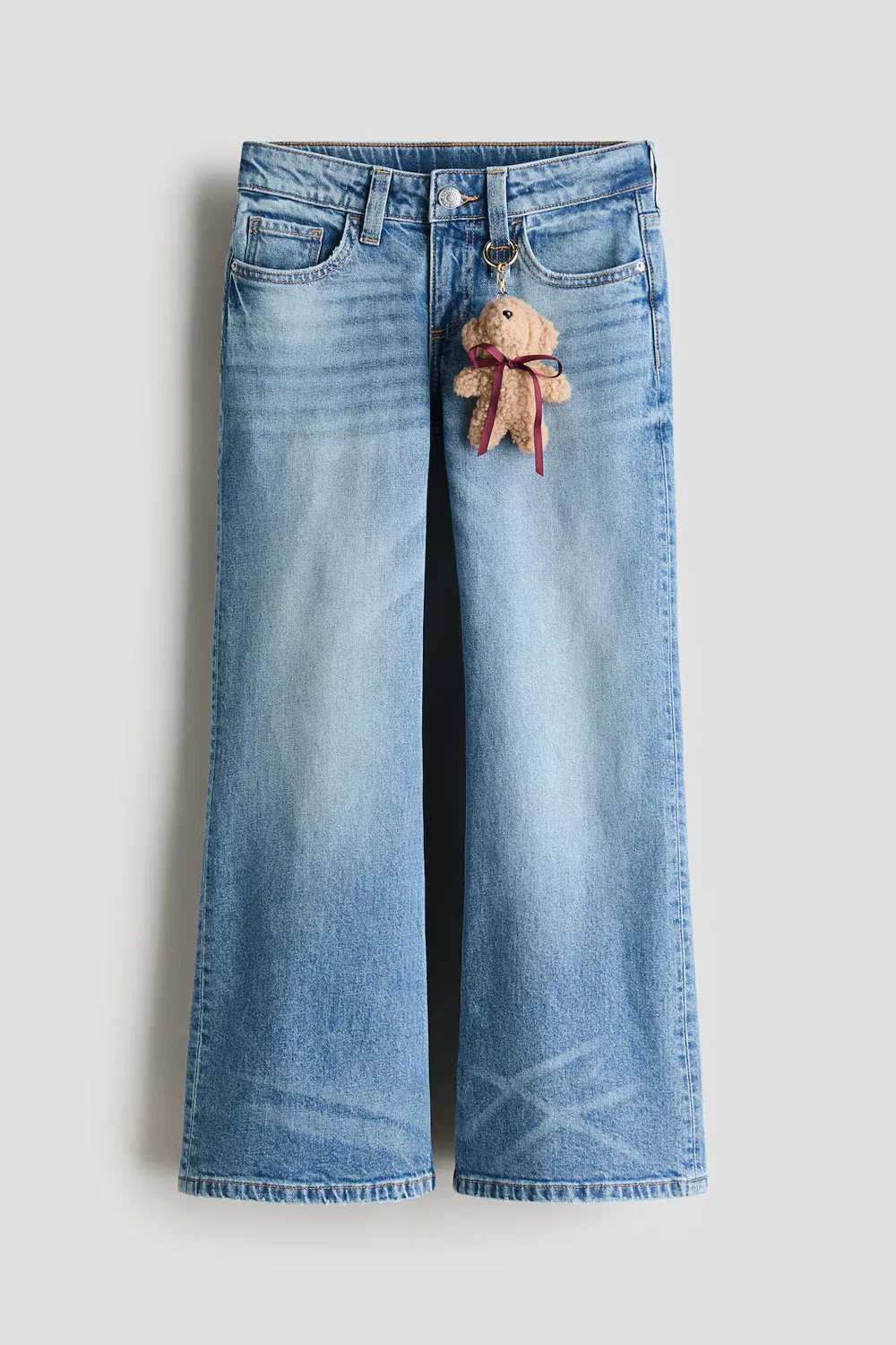 Свободные джинсы-клеш H&M, Denimblau/Teddybär