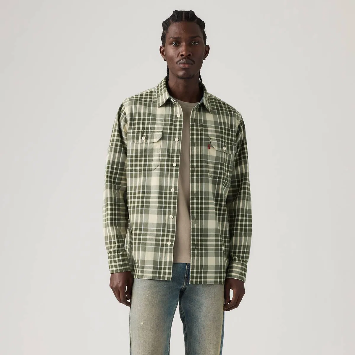 Рубашка Classic relaxed worker Levi's, Lorcan Plaid Mulled Basil - Green — фото 3