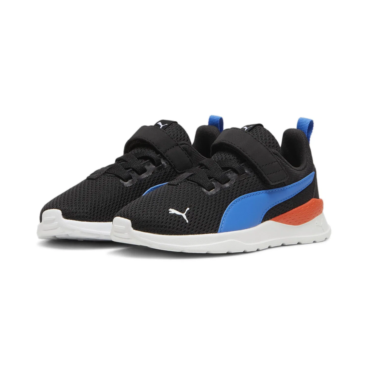 Детские кроссовки для мальчиков с эластичными шнурками PUMA, Black Hyperlink Blue White Redmazing