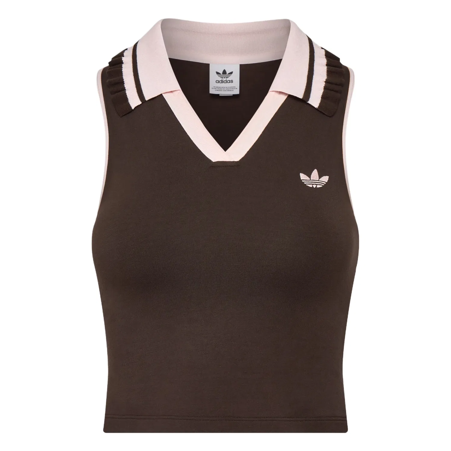 Женский топ без рукавов с V-образным вырезом Adidas Originals, Dark Brown