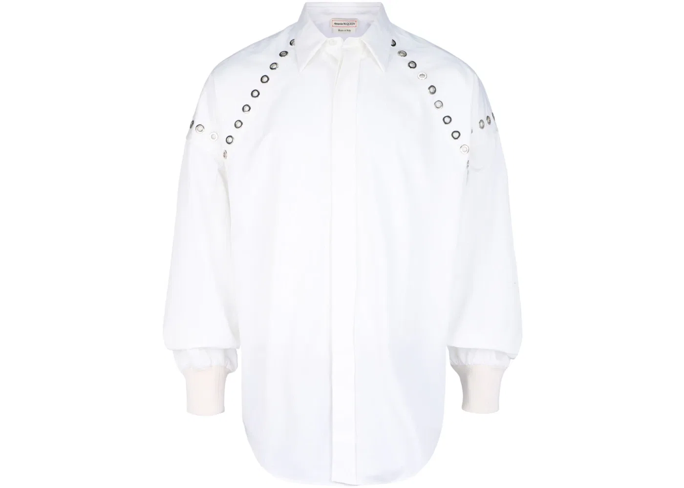 Мужская рубашка с люверсами Alexander McQueen, White