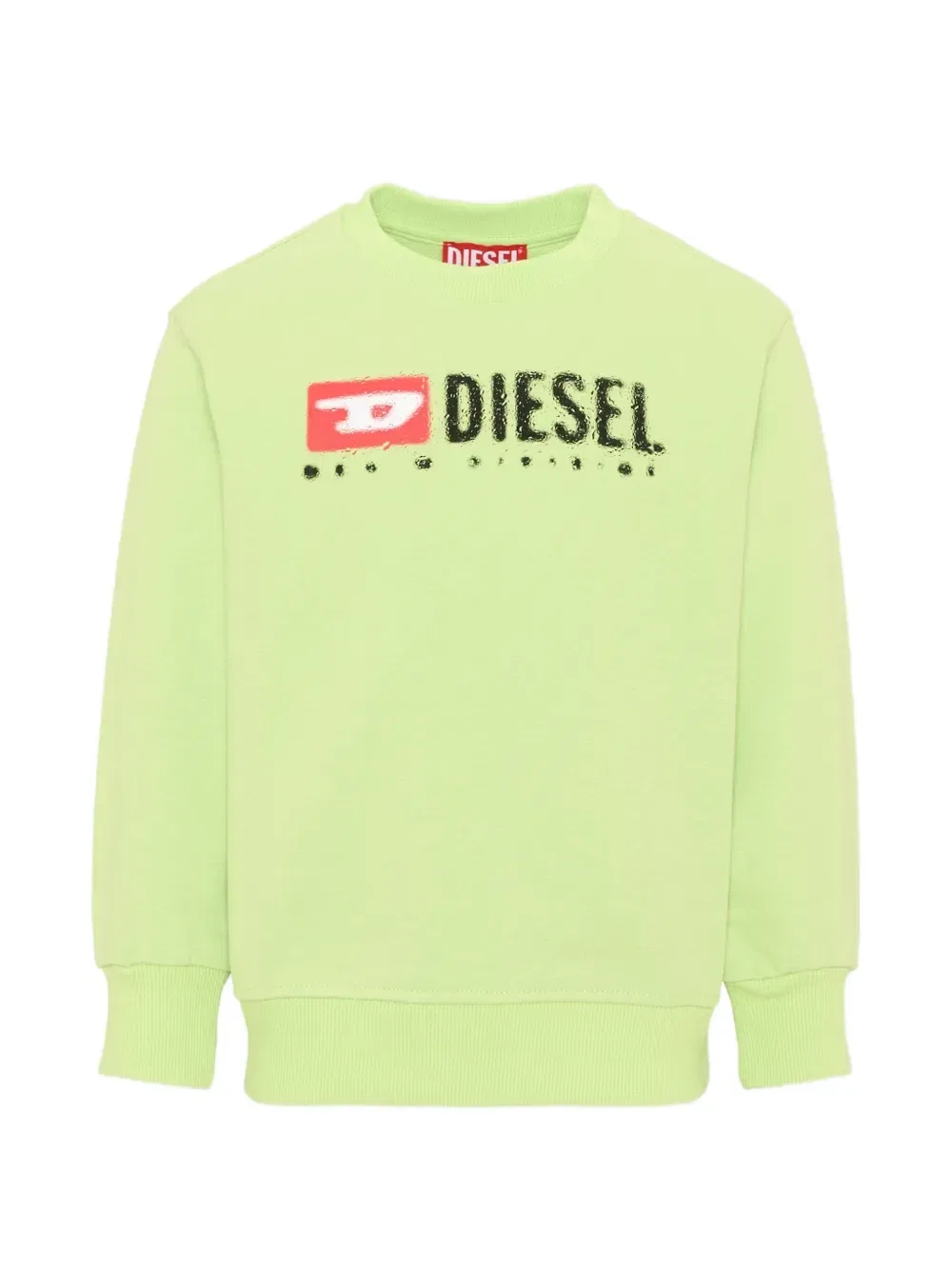 Свитшот из хлопка с логотипом Diesel Kids, зеленый
