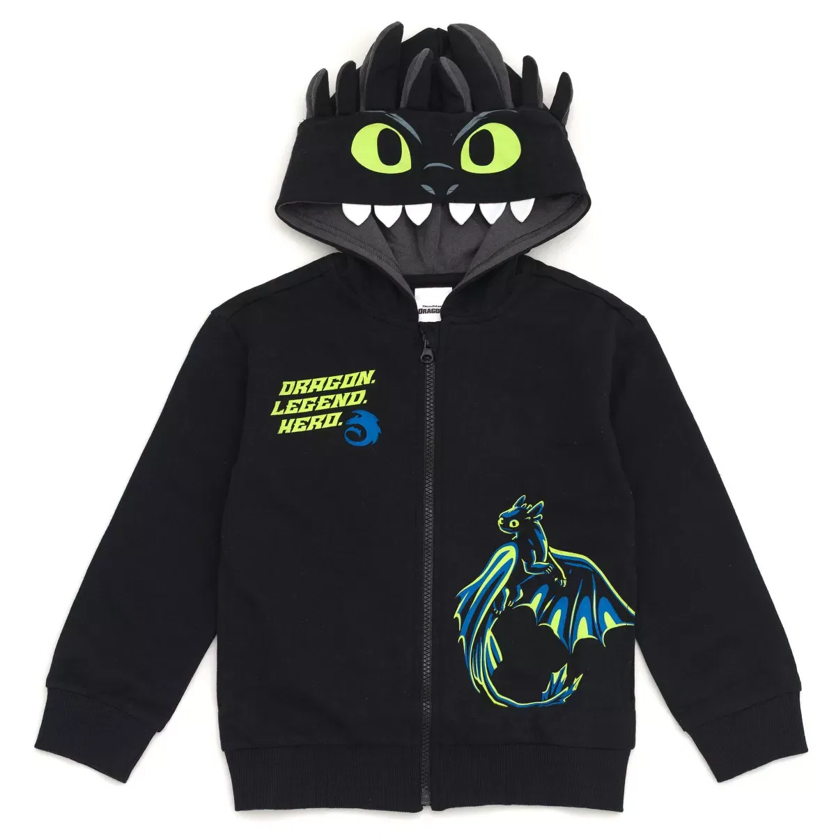 Детский худи-комбинезон с принтом Toothless DreamWorks, Black