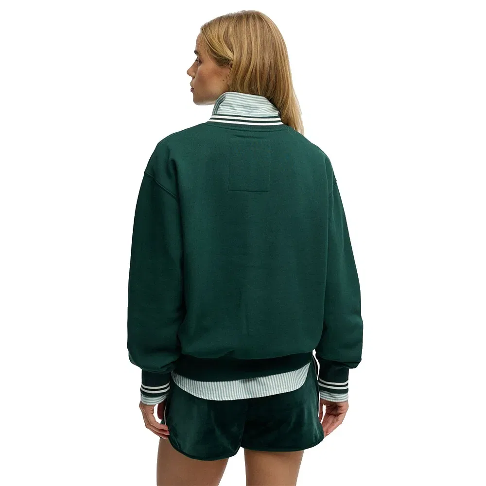 Свитшот Superdry Country Club Loose V, зеленый — фото 2