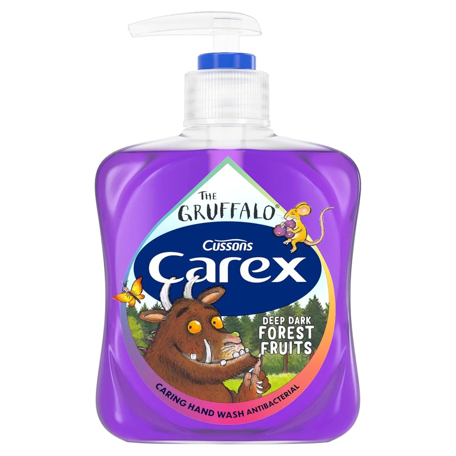 Антибактериальное жидкое мыло для рук Carex Gruffalo Deep Dark Forest Fruits, 6 x 250 мл, Purple — фото 2