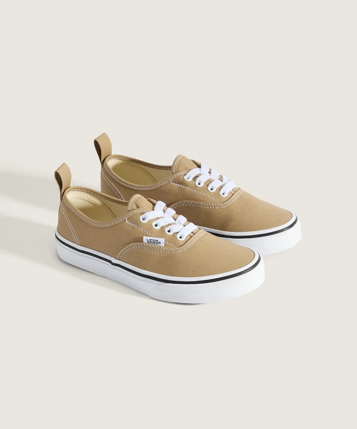 Детские кеды с эластичными шнурками Authentic Elastic Lace VANS, Beige — фото 2