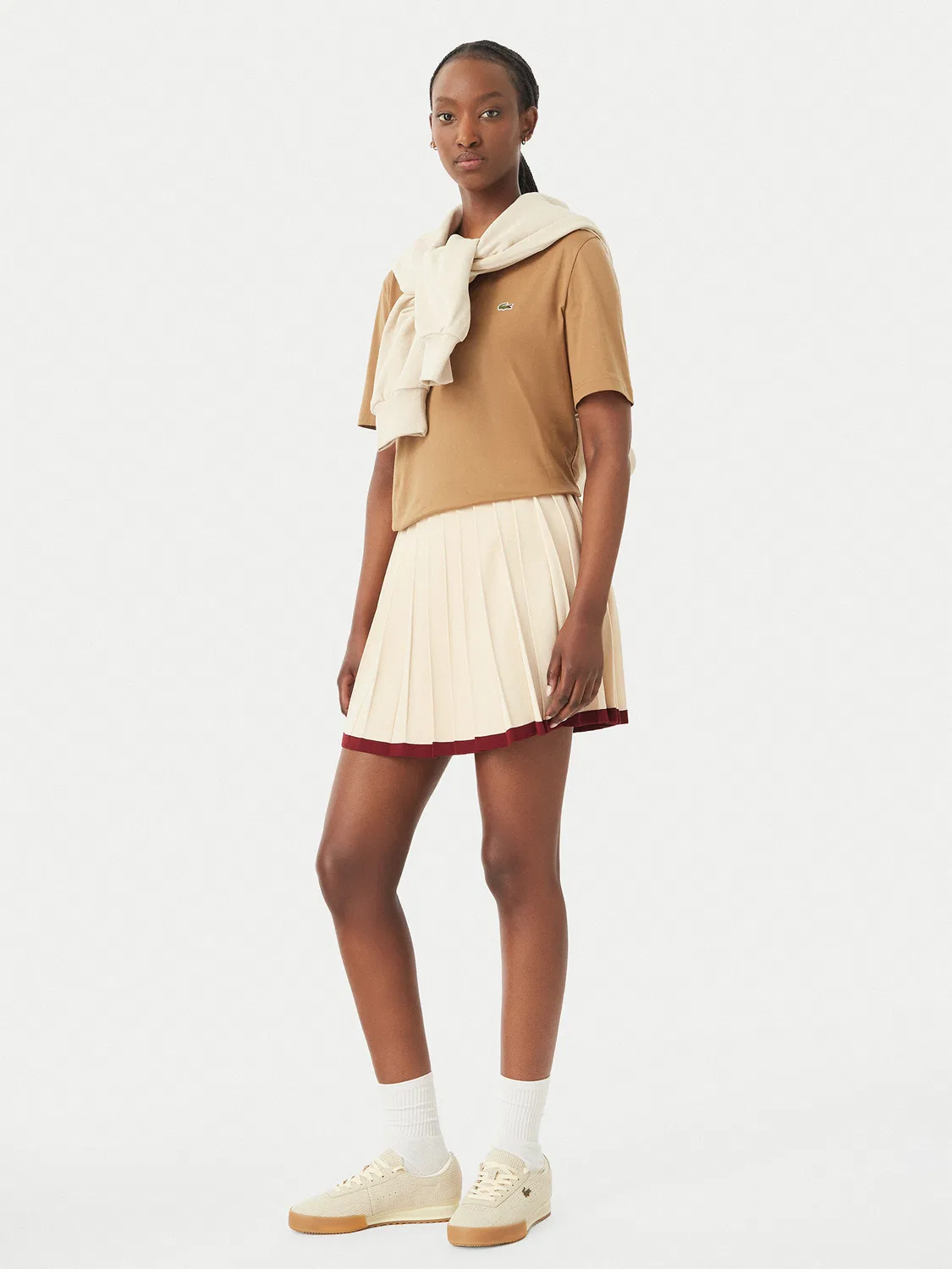 Женская футболка стандартного кроя Lacoste, коричневый — фото 2