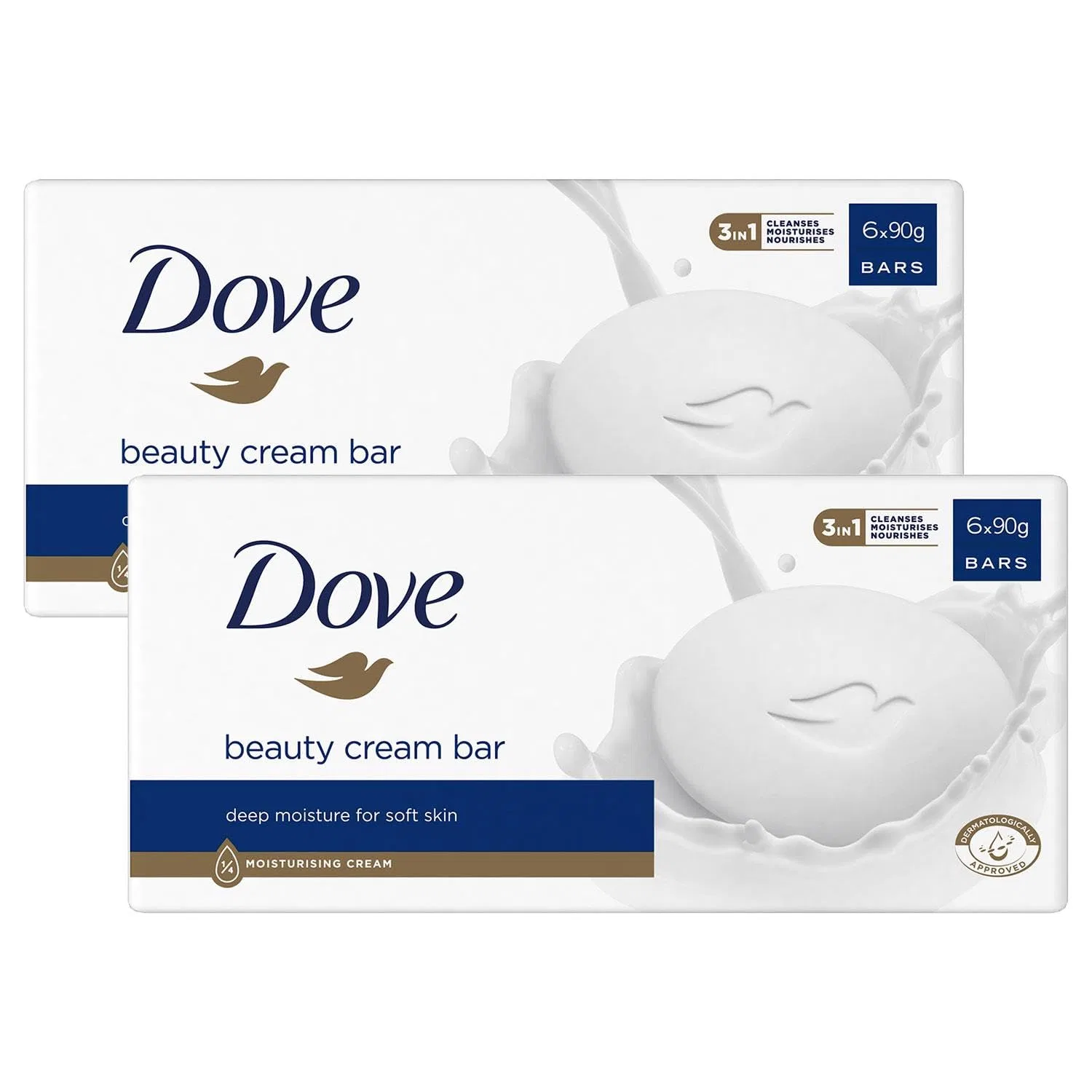 Мыло Dove Original Beauty Cream Bar, 6x90 г, Набор 2 шт, Белый
