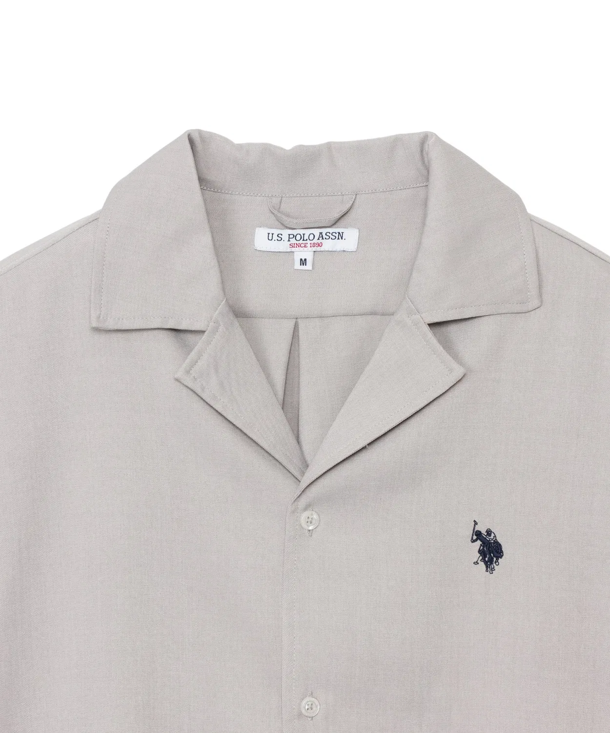 Мужская рубашка с открытым воротником с коротким рукавом, с логотипом U.S. POLO ASSN., Blue Gray — фото 4