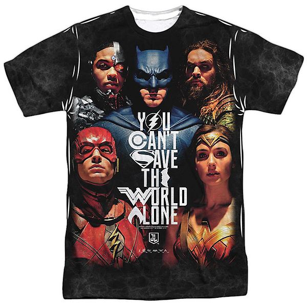 

Футболка adult poly crew с принтом justice league movie save the world Licensed Character
