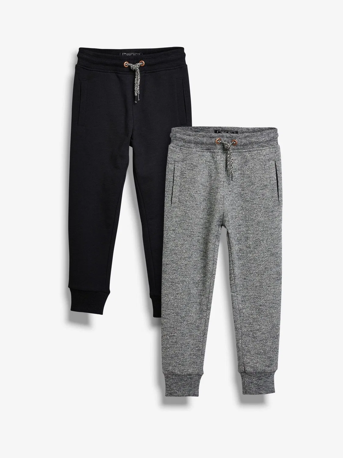 Джоггеры Slim Fit, 2 шт Next, черный/серый