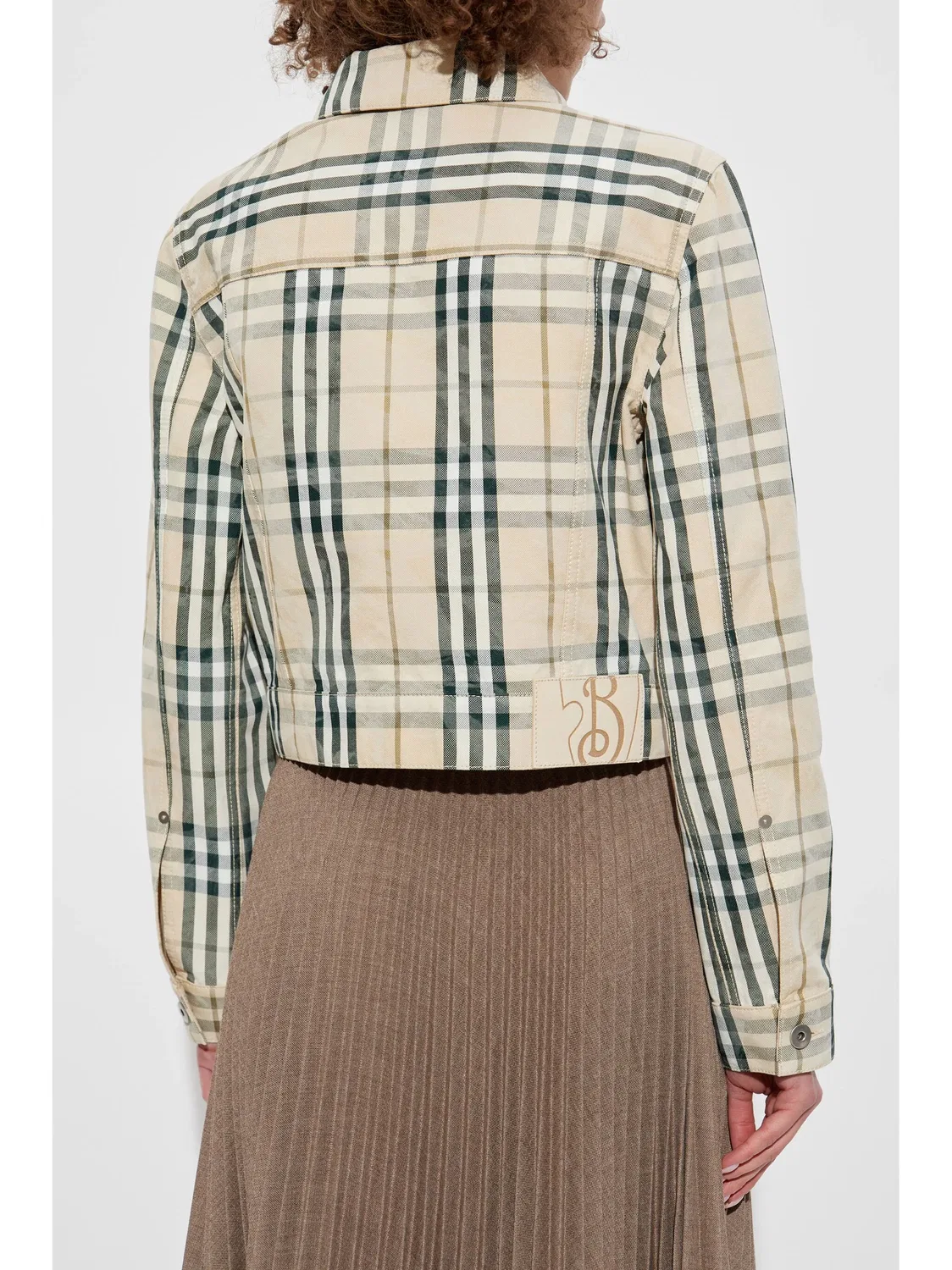 Короткая куртка в клетку Burberry, нейтральные — фото 3