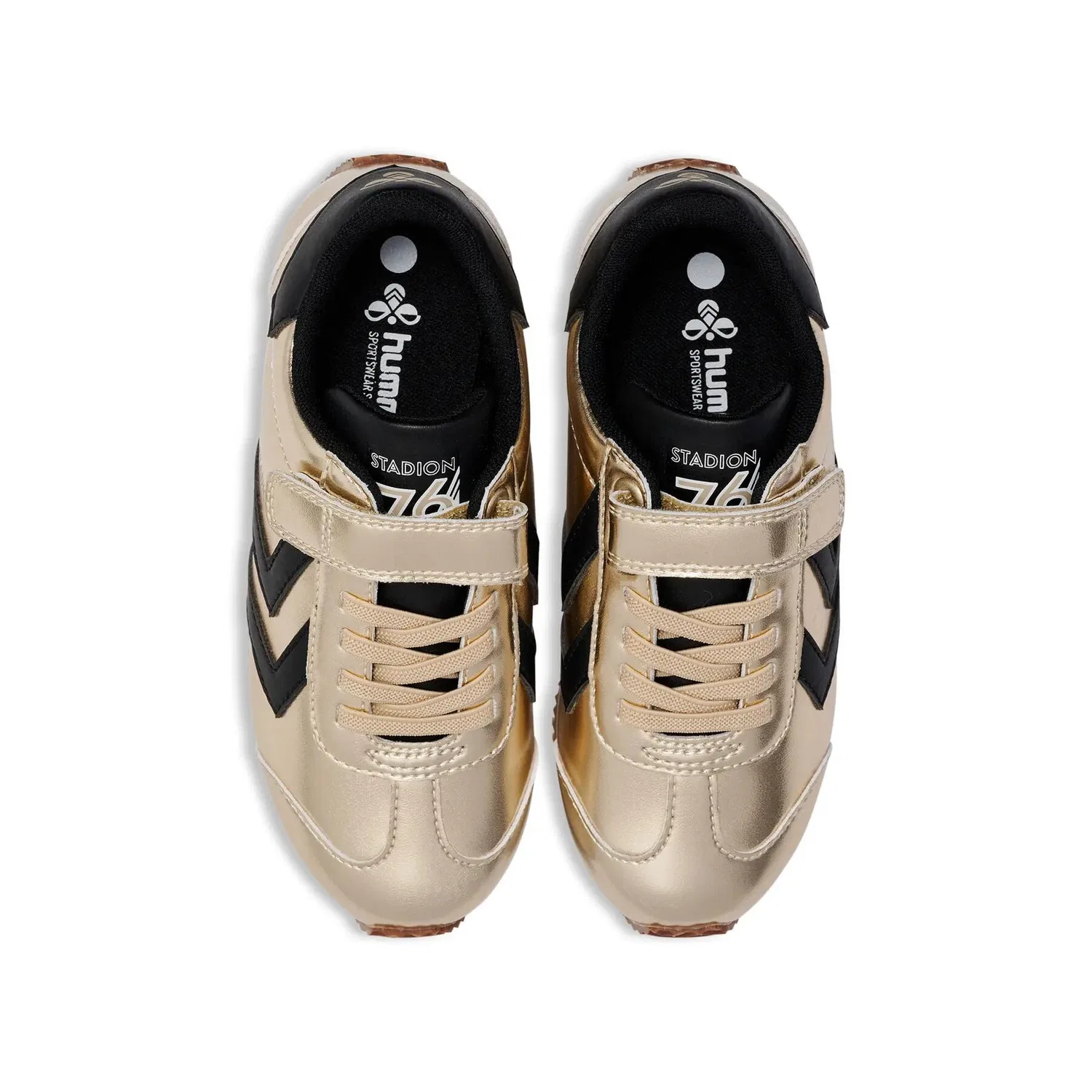 Детские кроссовки с металлическим эффектом Stadion Metallic Hummel, Gold — фото 4