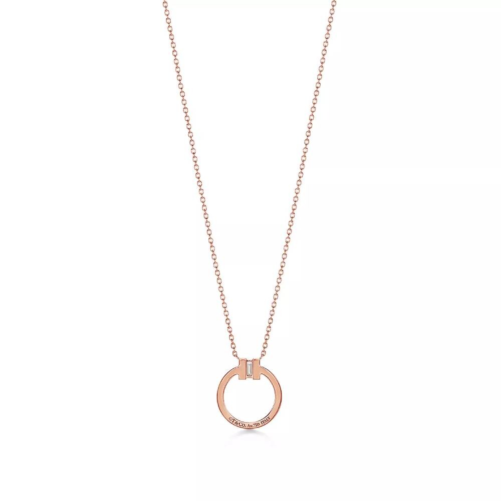 Кулон с цепочкой Tiffany & Co. Diamond, розовое золото с бриллиантами — фото 2