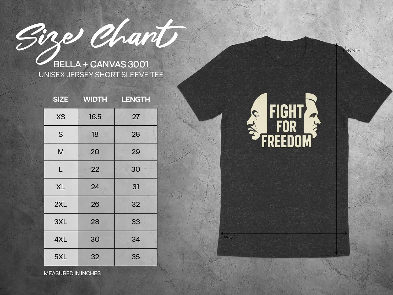 Футболка с принтом Fight for Freedom Bella + Canvas, Vintage Black — фото 4