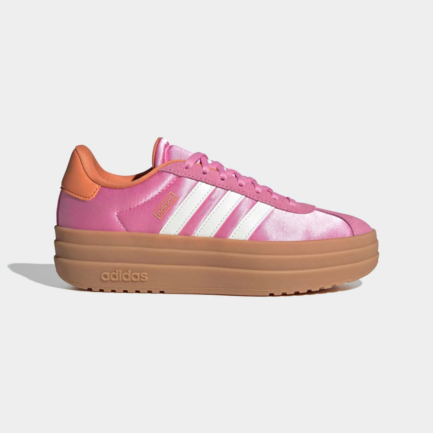 Детские кроссовки на платформе VL Court Bold Adidas Sportswear, Bliss Pink/Off White/Dusky Orange — фото 2