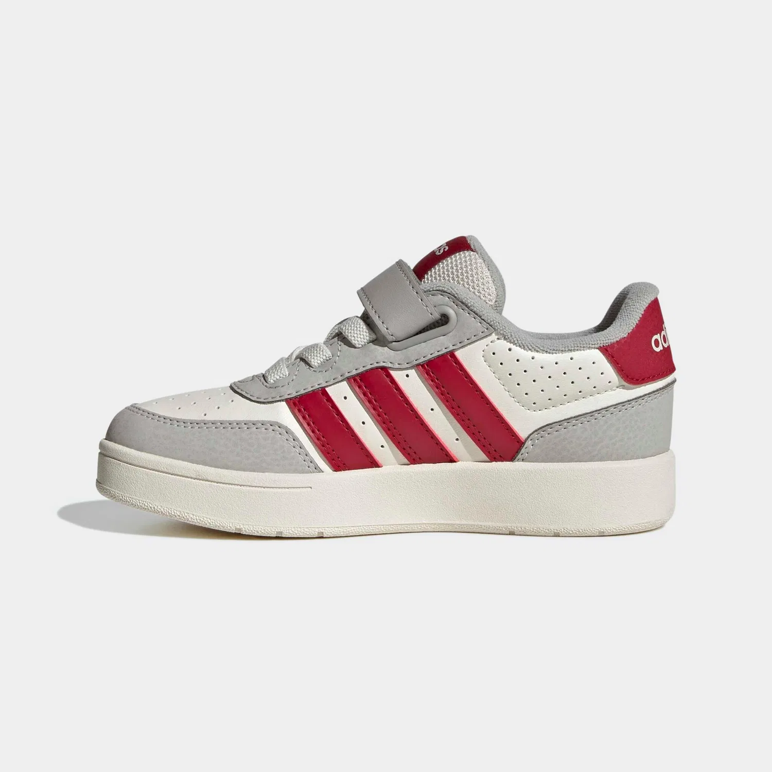 Детские кроссовки на липучке Adidas Sportswear, Core White/Team Victory Red/Grey Two — фото 3