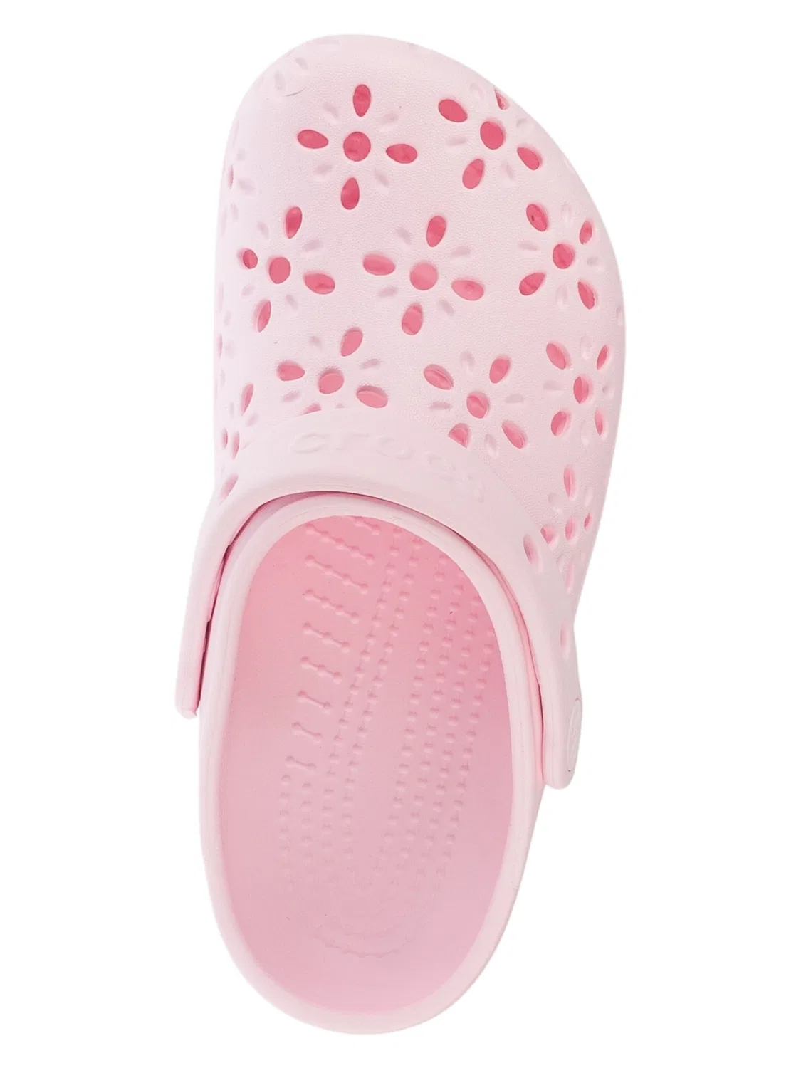 Детские сандалии Crocs Classic Floral Cut Out Clog Kids розового цвета — фото 4