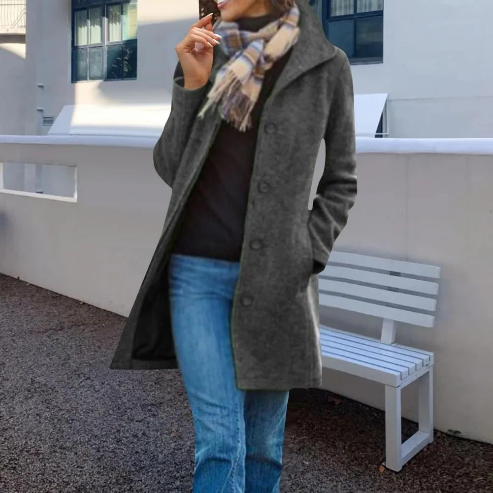 Женское зимнее пальто с воротником-стойкой Peacock Jacket, Grigio chiaro — фото 2