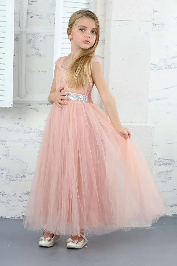 Детское платье для девочек кружевное Asortik Kids, Salmon