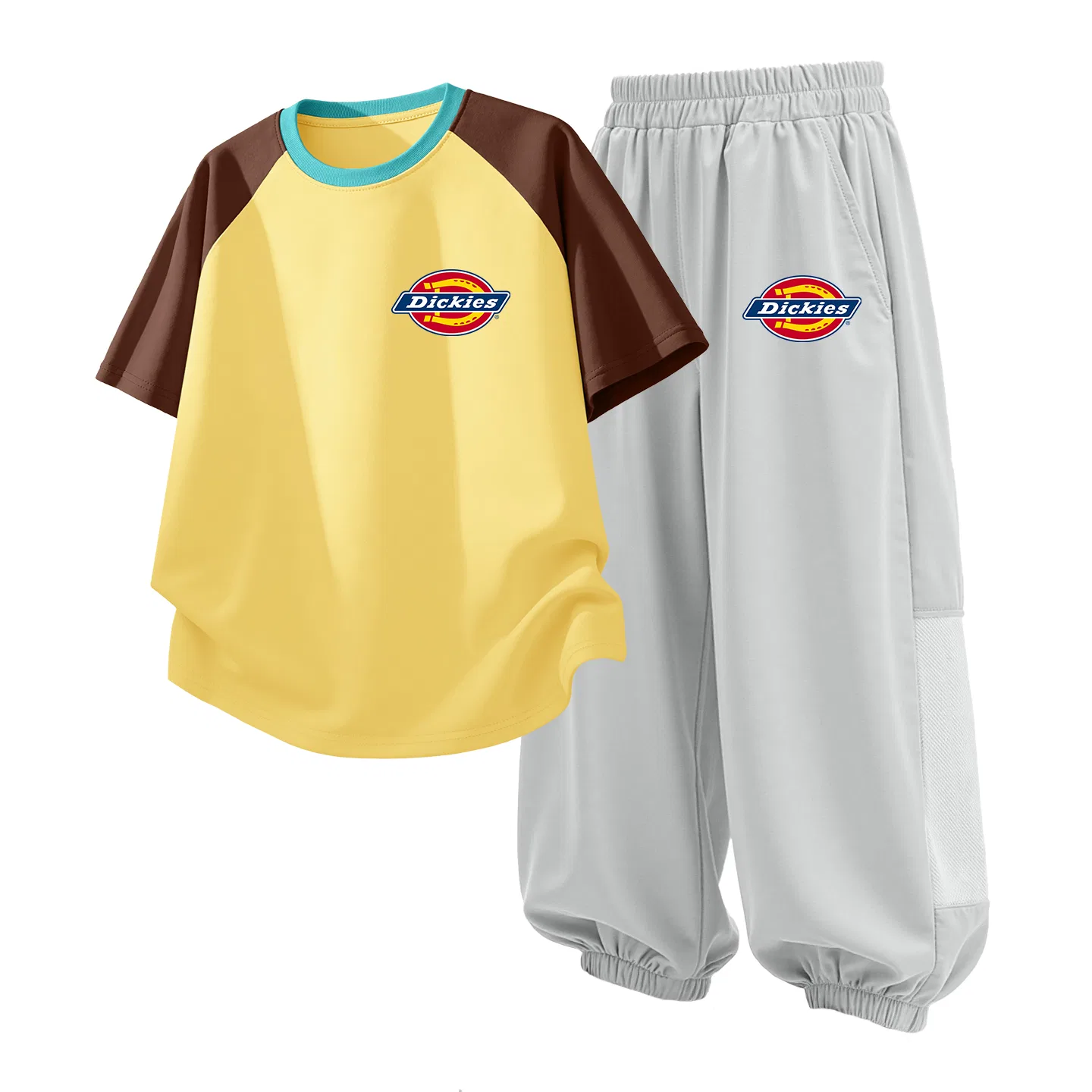 Детский спортивный комплект из 2 предметов Standard K Brown Yellow+Standard K Misty Gray Dickies