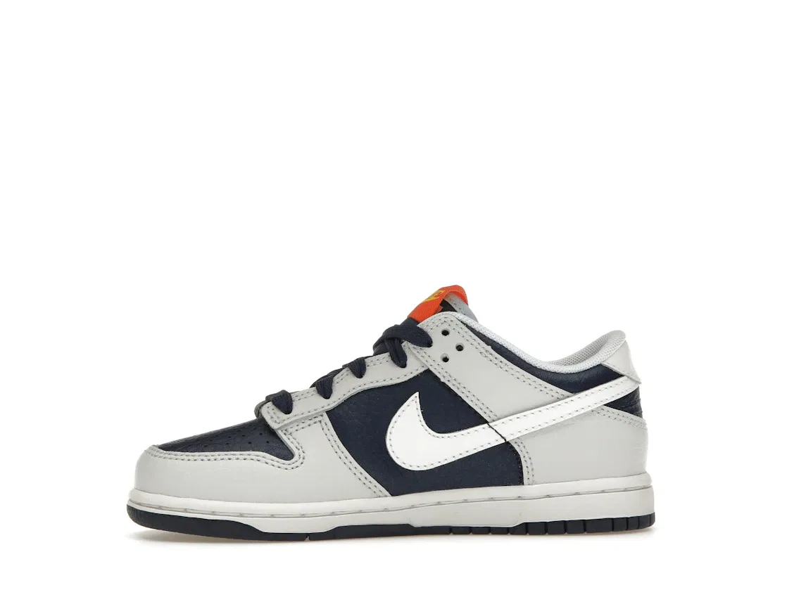Детские кроссовки без шнурков Nike Dunk Low Nike, Photon Dust/Midnight Navy/Blue Tint/White — фото 3