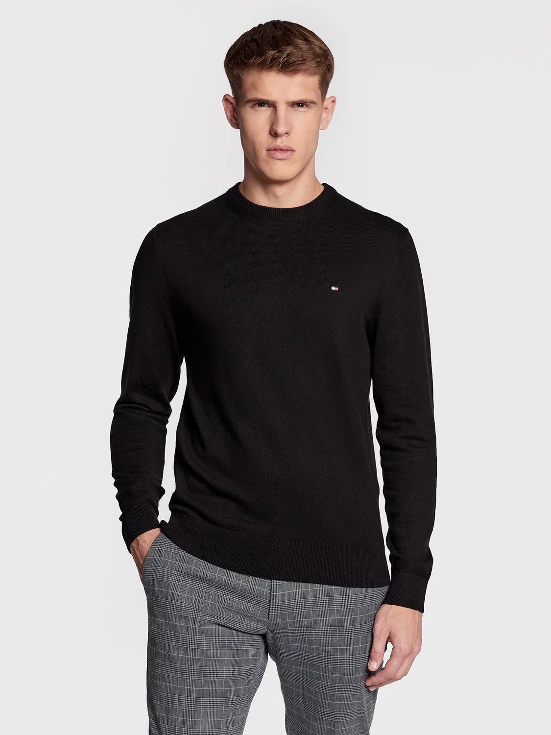 Мужской пуловер стандартного кроя Pima Tommy Hilfiger, черный