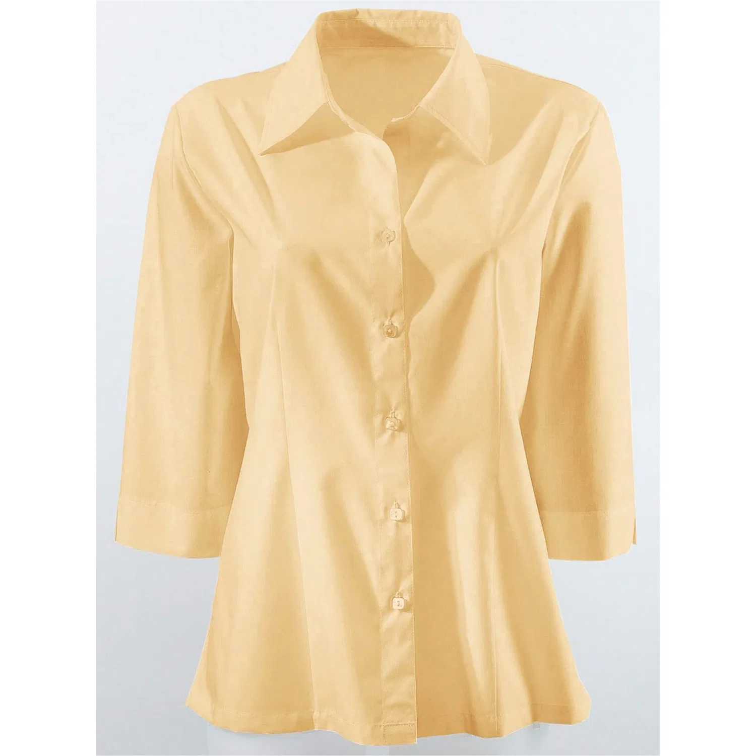 Женская классическая блуза с 3/4 рукавом Classic Basics, Vanilla Yellow — фото 2