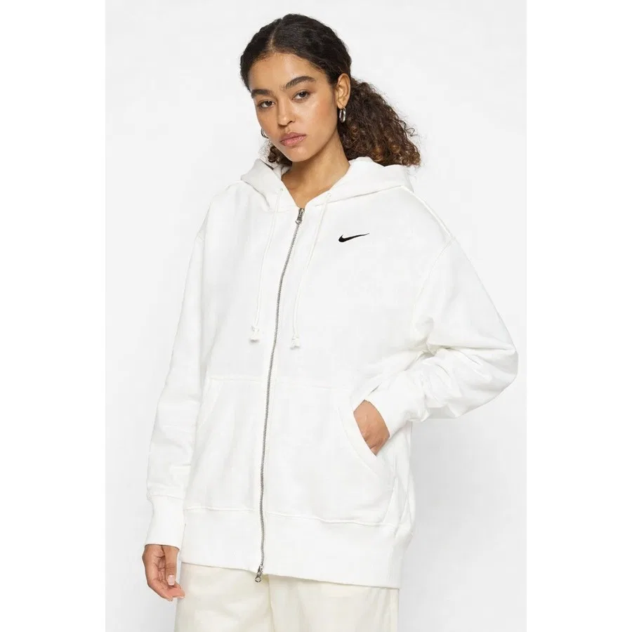 Женский худи оверсайз с капюшоном на молнии Nike Sportswear Phoenix Fleece, Кремовый