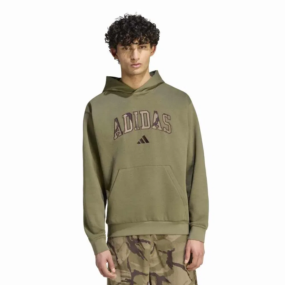 Худи с камуфляжным принтом Seasonal Essentials Adidas, зеленый