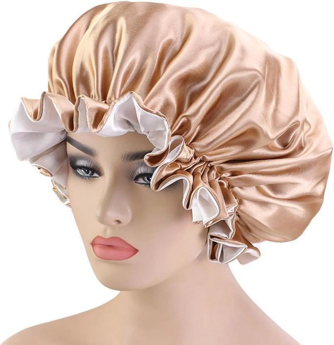 Шапочка для душа Satin Double Layer, YsXoWiui, Khaki — фото 4