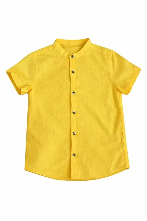 Детская рубашка для мальчиков хлопковая Calemore, Yellow — фото 2