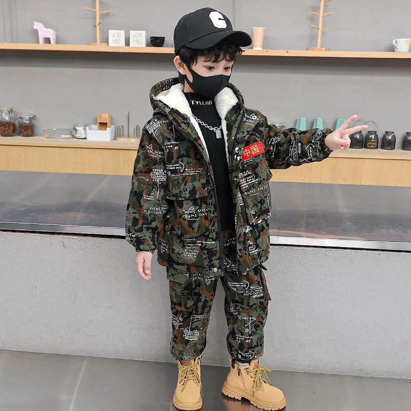 Детский спортивный костюм с камуфляжным принтом Lanza, Army Green — фото 4