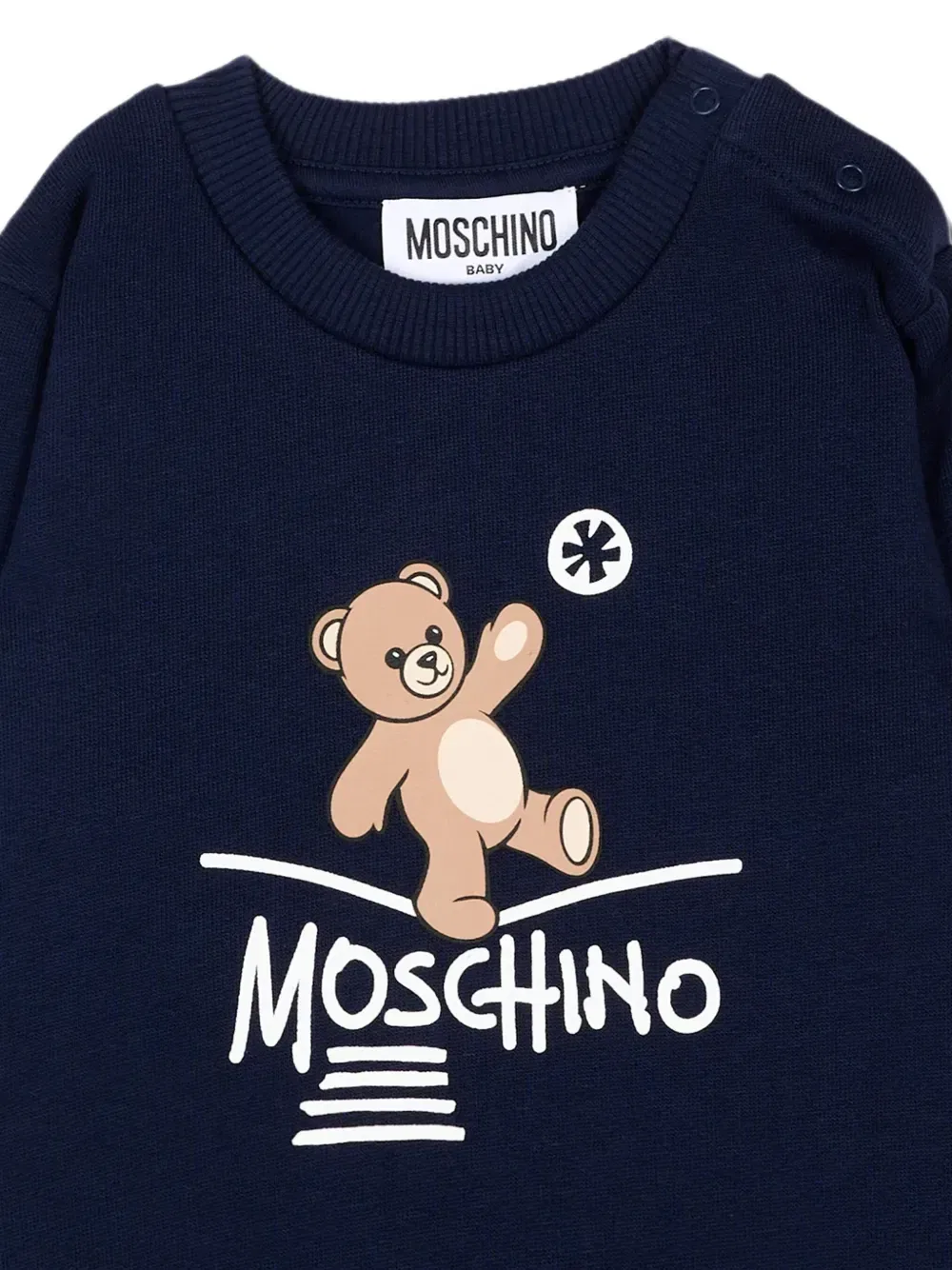 Свитер с принтом мишки Тедди Moschino Kids, черный — фото 3
